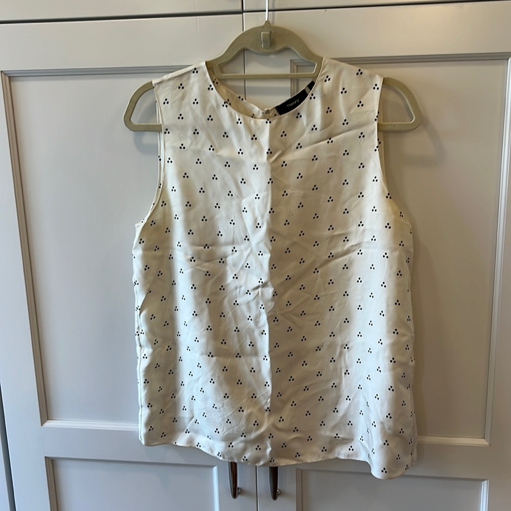 Theory Silk Camisole with black dots. Women M.